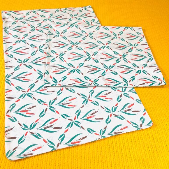 Vintage Wamsutta DAKOTAH Cattails Pillowcase Set 70s Ultracale Textile Bedding - Picture 8 of 10
